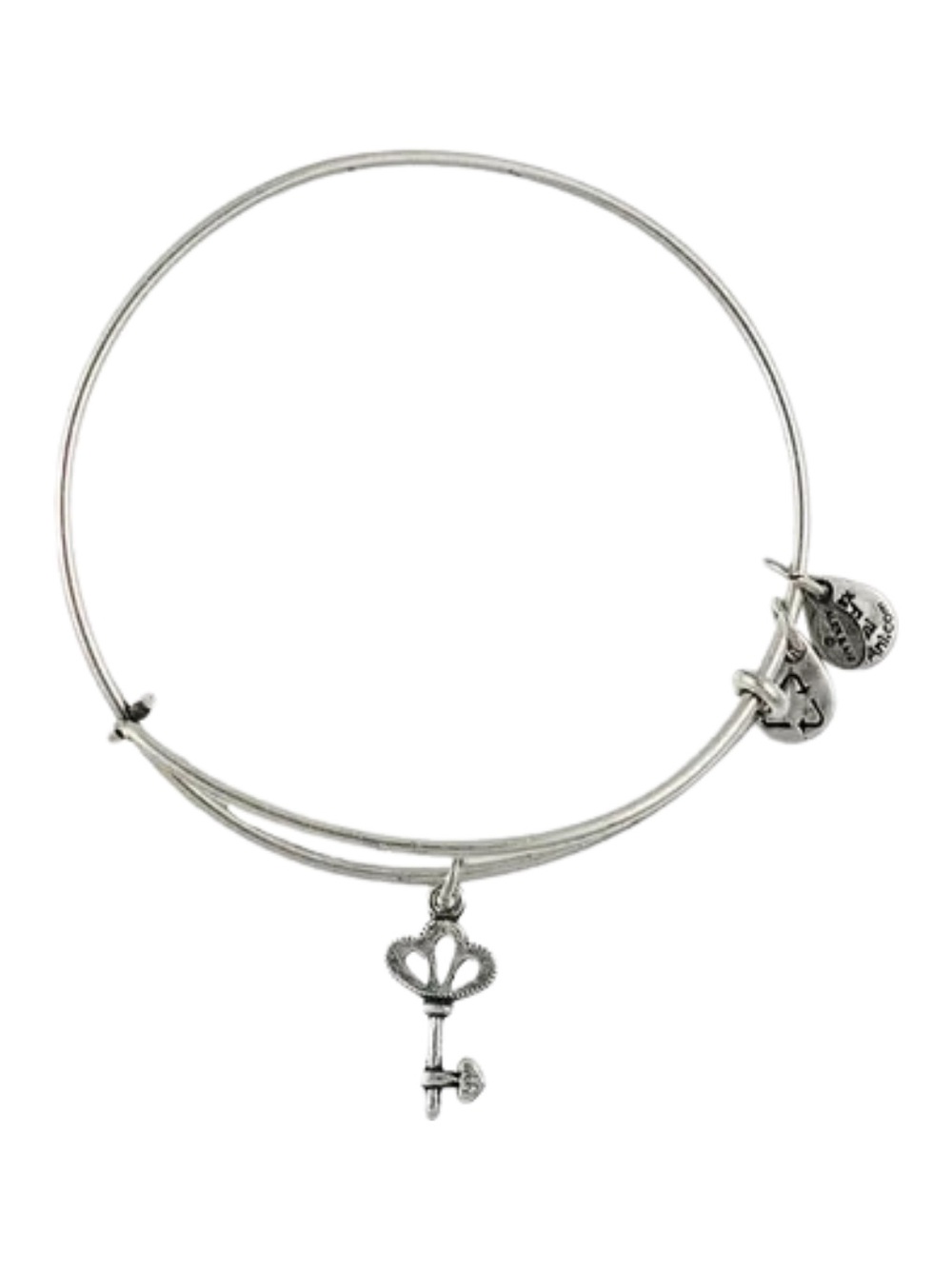 Alex and Ani Skeleton Key Charm Bangle Bracelet - Silver
